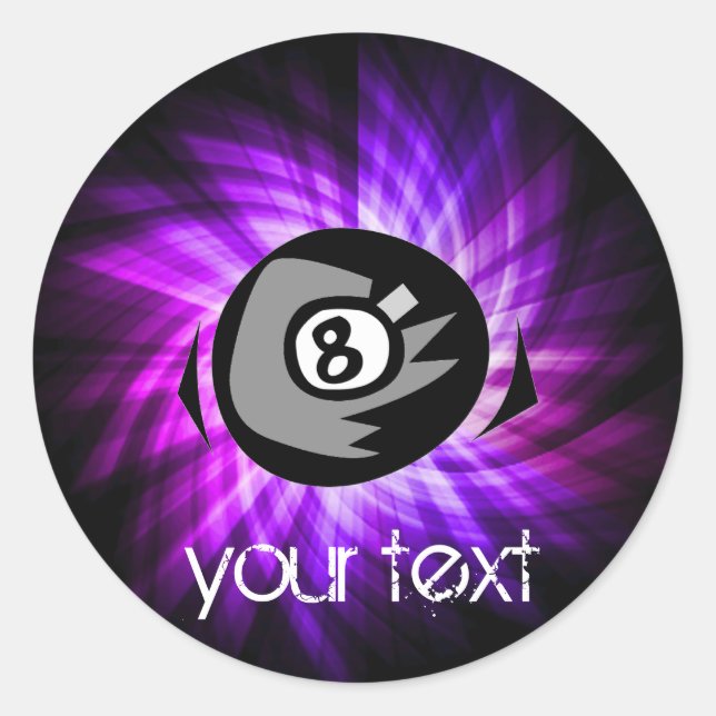 Purple 8 ball classic round sticker (Front)