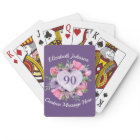 Purple 90th Birthday Personalised Playing Cards
