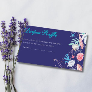 Purple a little pearl under sea baby shower Diaper Enclosure Card