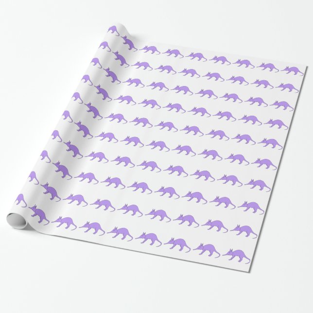 Purple Aardvark Wrapping Paper (Unrolled)