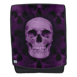 Purple absract skull backpack