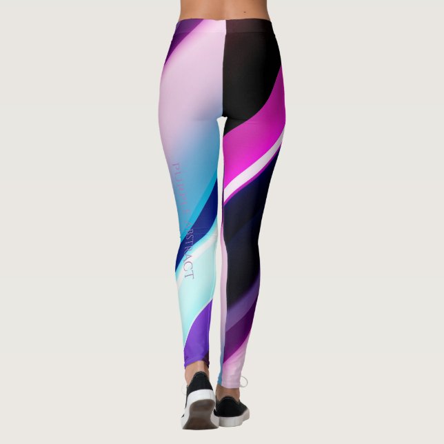 Purple Abstract All-Over-Print Leggings (Back)