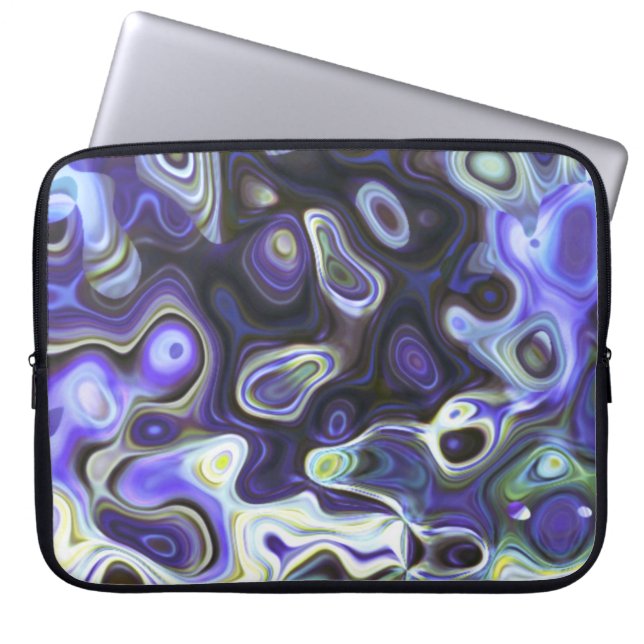 Purple Abstract Amoeba Art Laptop Sleeve (Front)