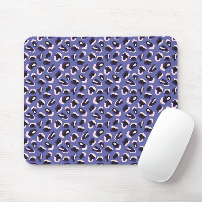 Purple Abstract Animal Print Mouse Pad (With Mouse)