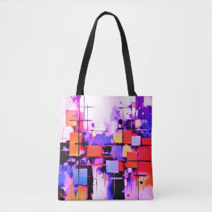 Purple Abstract Art 108 Tote Bag