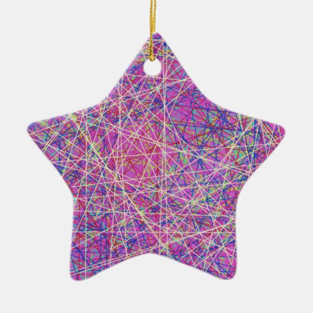 purple abstract art ceramic tree decoration (Front)