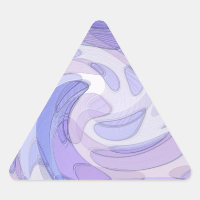 Purple Abstract Art Modern Artwork Triangle Sticker (Front)