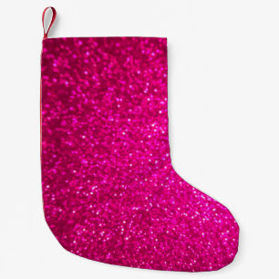 Purple abstract background with bokeh defocused li small christmas stocking