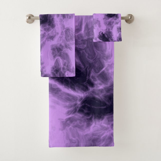 Purple abstract bath towel set (Insitu)