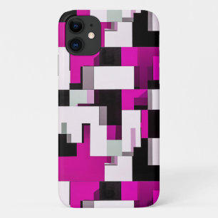 Purple abstract blocks iPhone 11 case