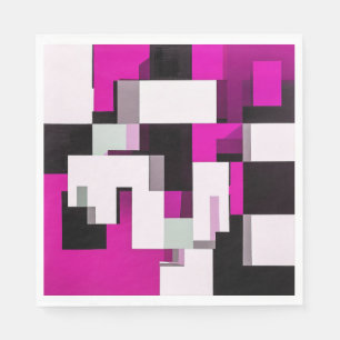 Purple abstract blocks napkin