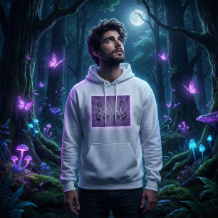 Purple Abstract Butterfly with Radiant Wings Hoodie