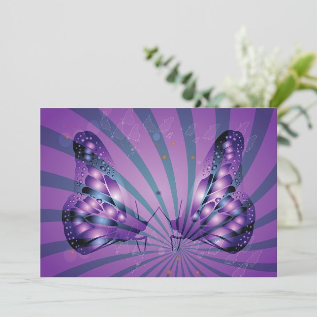 Purple Abstract Butterfly with Radiant Wings Invitation (Creator Uploaded)