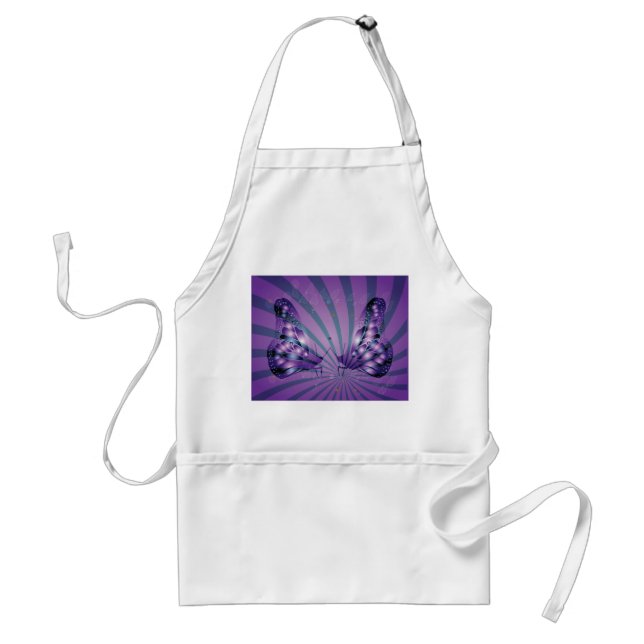 Purple Abstract Butterfly with Radiant Wings Standard Apron (Front)