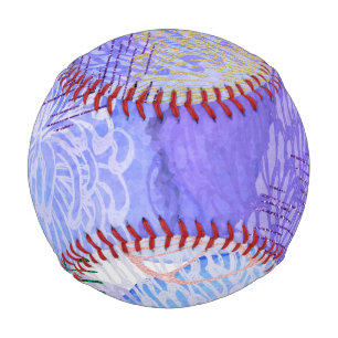 Purple Abstract Design Baseball