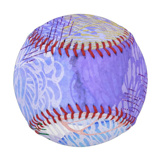 Purple Abstract Design Baseball (Front)