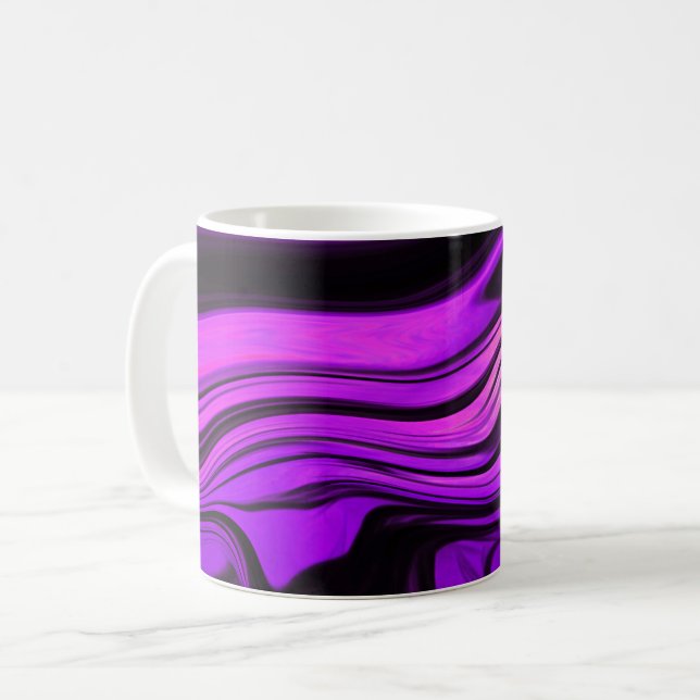 Purple Abstract Design Coffee Mug (Front Left)