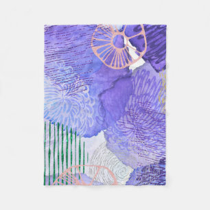 Purple Abstract Design Fleece Blanket