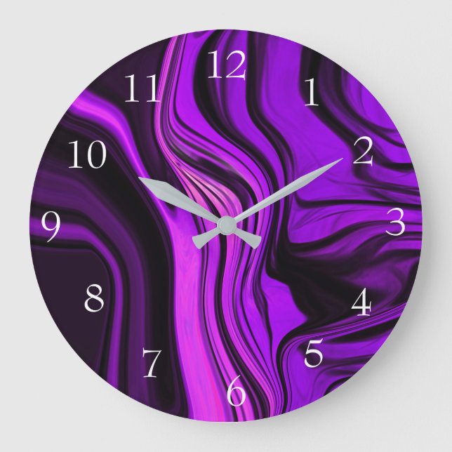Purple Abstract Design Large Clock (Front)