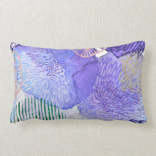 Purple Abstract Design Lumbar Cushion