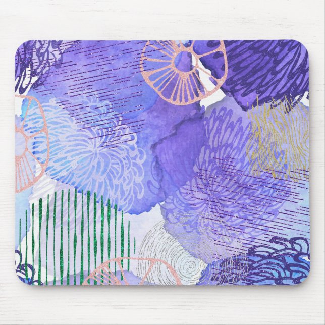 Purple Abstract Design Mouse Pad (Front)