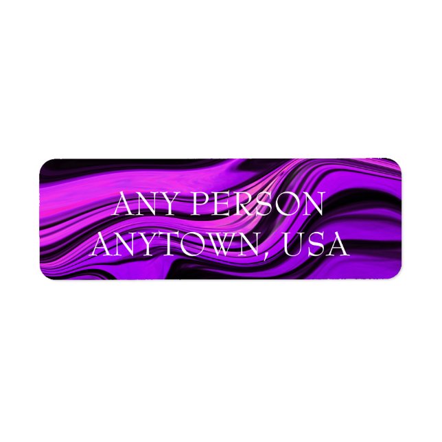 Purple Abstract Design Return Address Label (Front)