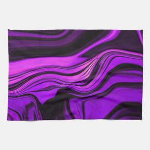 Purple Abstract Design Tea Towel