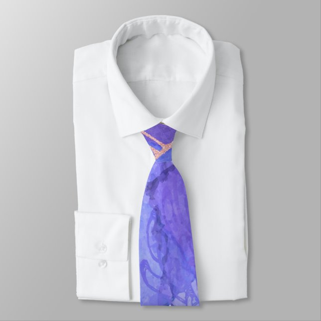 Purple Abstract Design Tie (Tied)