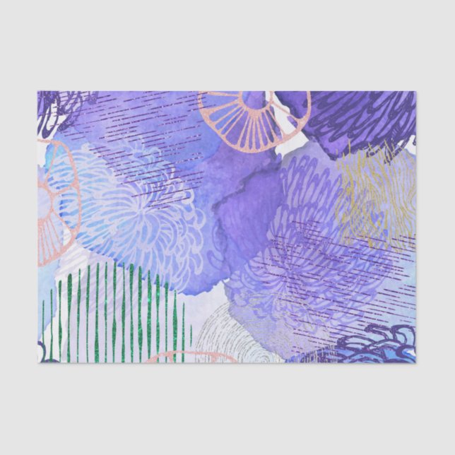 Purple Abstract Design Tissue Paper (Front)