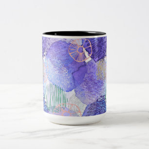 Purple Abstract Design Two-Tone Coffee Mug