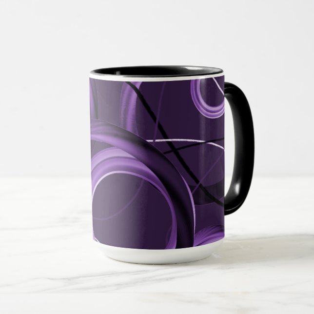 Purple Abstract Designer Mug (Front Right)