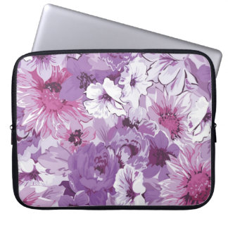 Purple Abstract Elegant Floral Design Laptop Sleeve