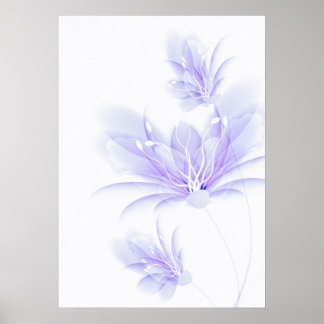 Purple abstract flower art poster