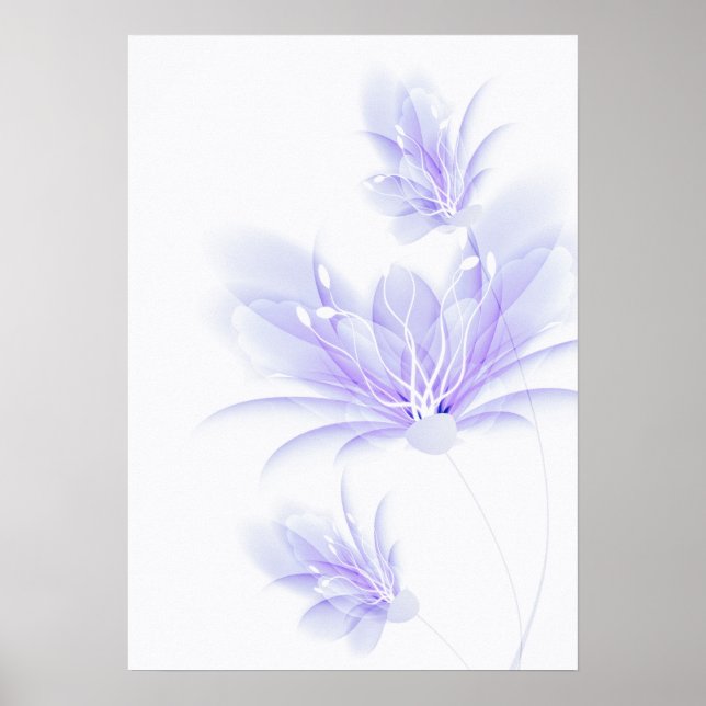 Purple abstract flower art poster (Front)