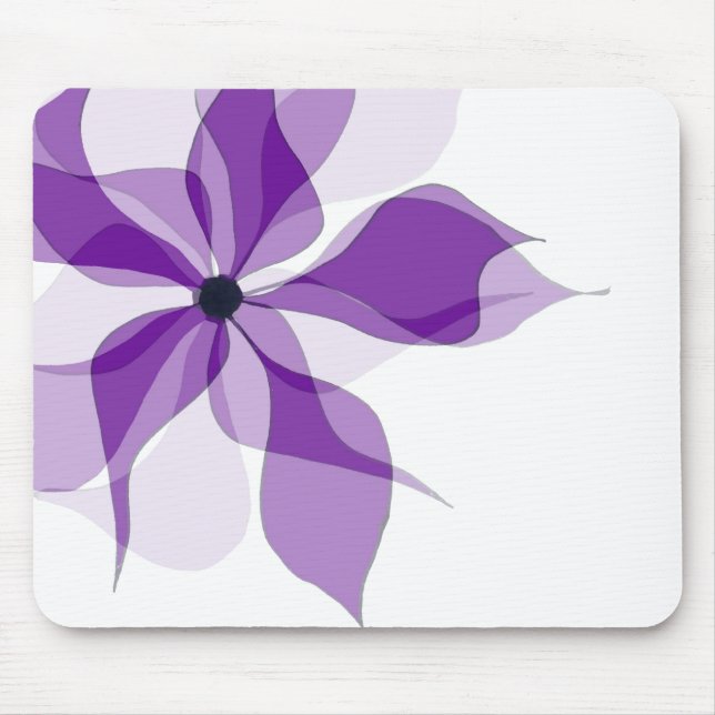 Purple Abstract Flower Mouse Pad (Front)