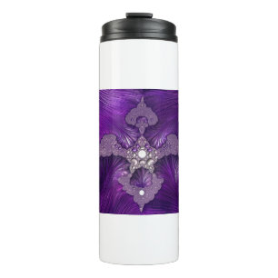 Purple Abstract Fractal Bird Thermal Tumbler