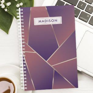 Purple Abstract Geometric Personalised Planner