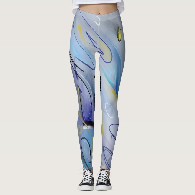 Purple abstract leggings (Front)