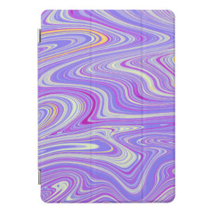 Purple abstract lines, liquid, fluid, retro, wavy iPad pro cover