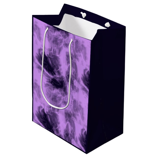 Purple abstract medium gift bag (Front Angled)
