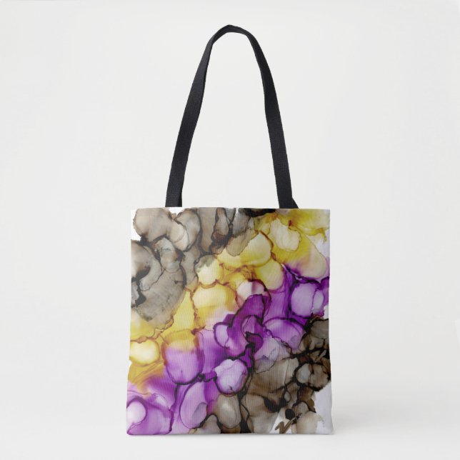 Purple Abstract Medium Tote (Front)