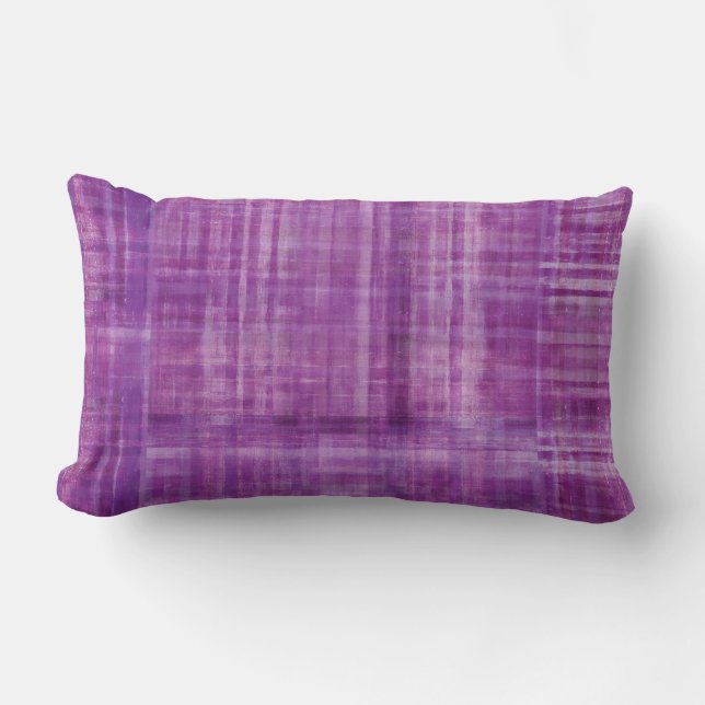 Purple Abstract Modern Art Lumbar Cushion (Front)