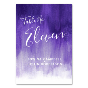 Purple abstract modern art table number Eleven