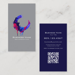 Purple Abstract Paint Swirl Design – Custom Business Card
