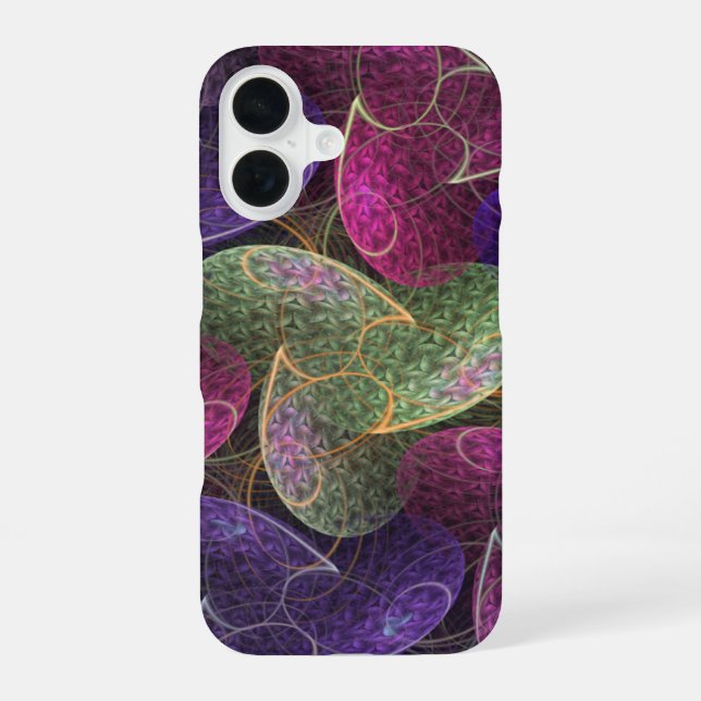 Purple Abstract Pattern Infinite Wish iPhone 16 Case (Back)
