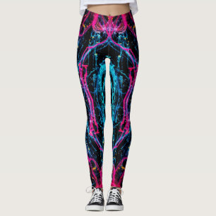 purple abstract pattern leggings