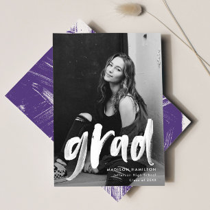 Purple   Abstract Photo Graduation Announcement