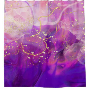 Purple Abstract Shower Curtain