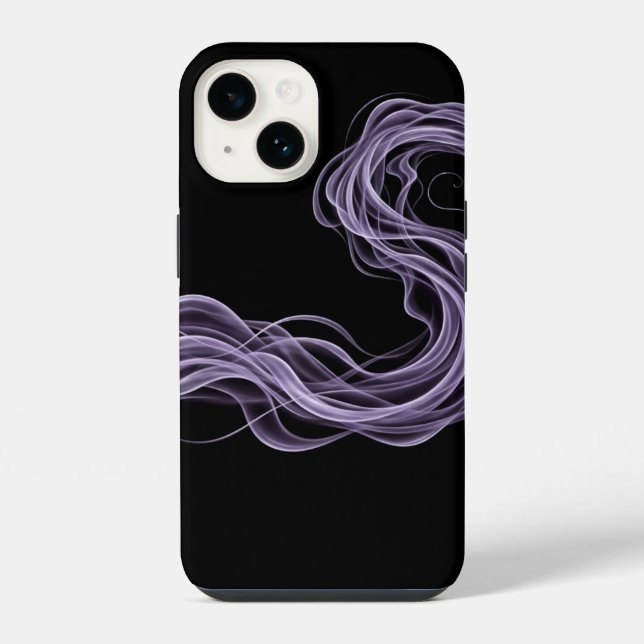 Purple Abstract Smoke - Ethereal Wall Art iPhone Case (Back)