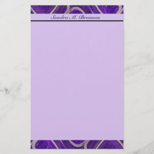 purple abstract stationery